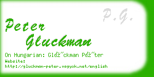 peter gluckman business card